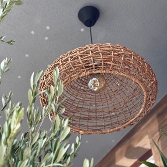 Duża lampa rattanowa na taras Mira naturalna 05